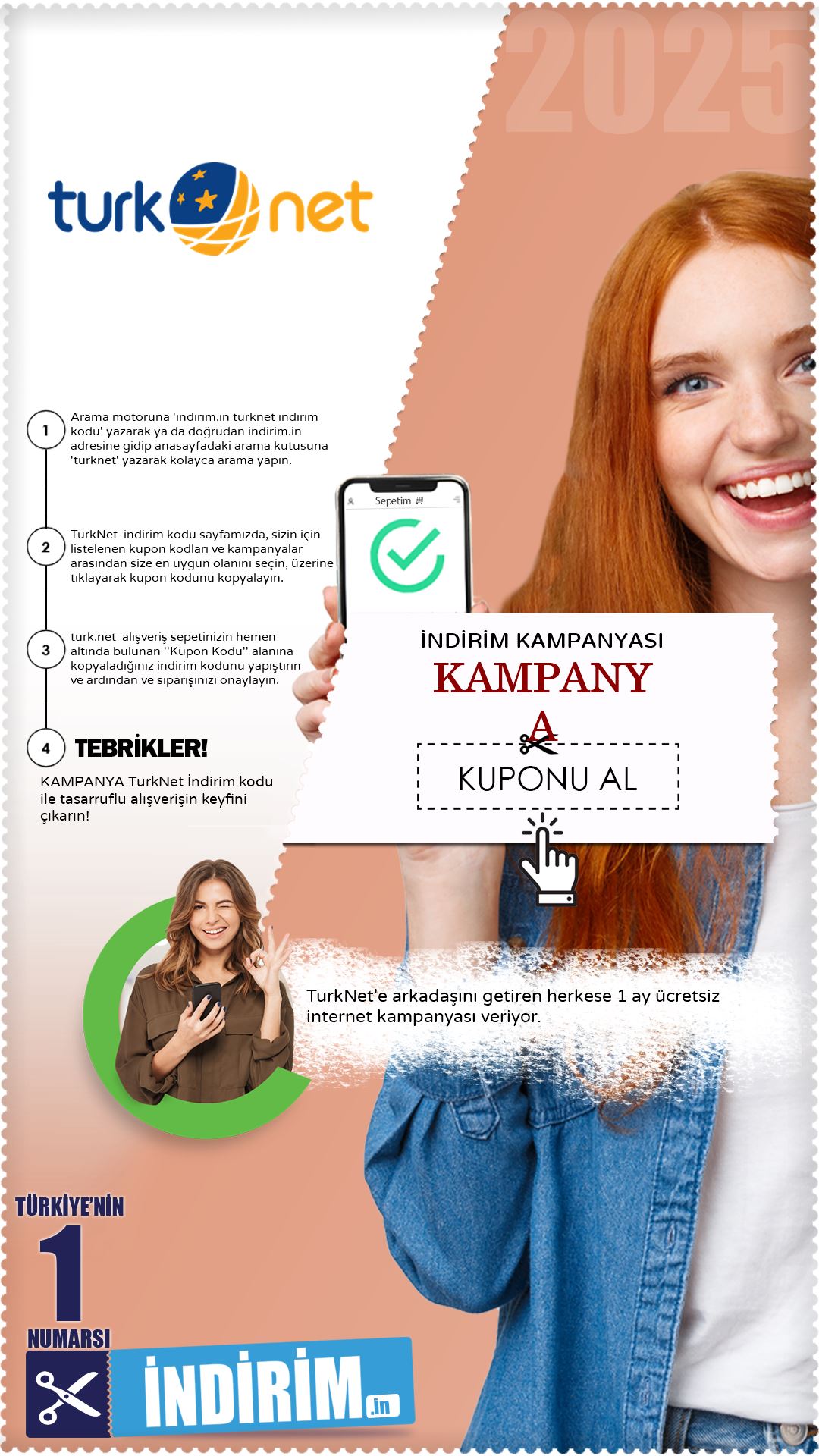 1 Ay Bedava İnternet Turknet Kampanyası