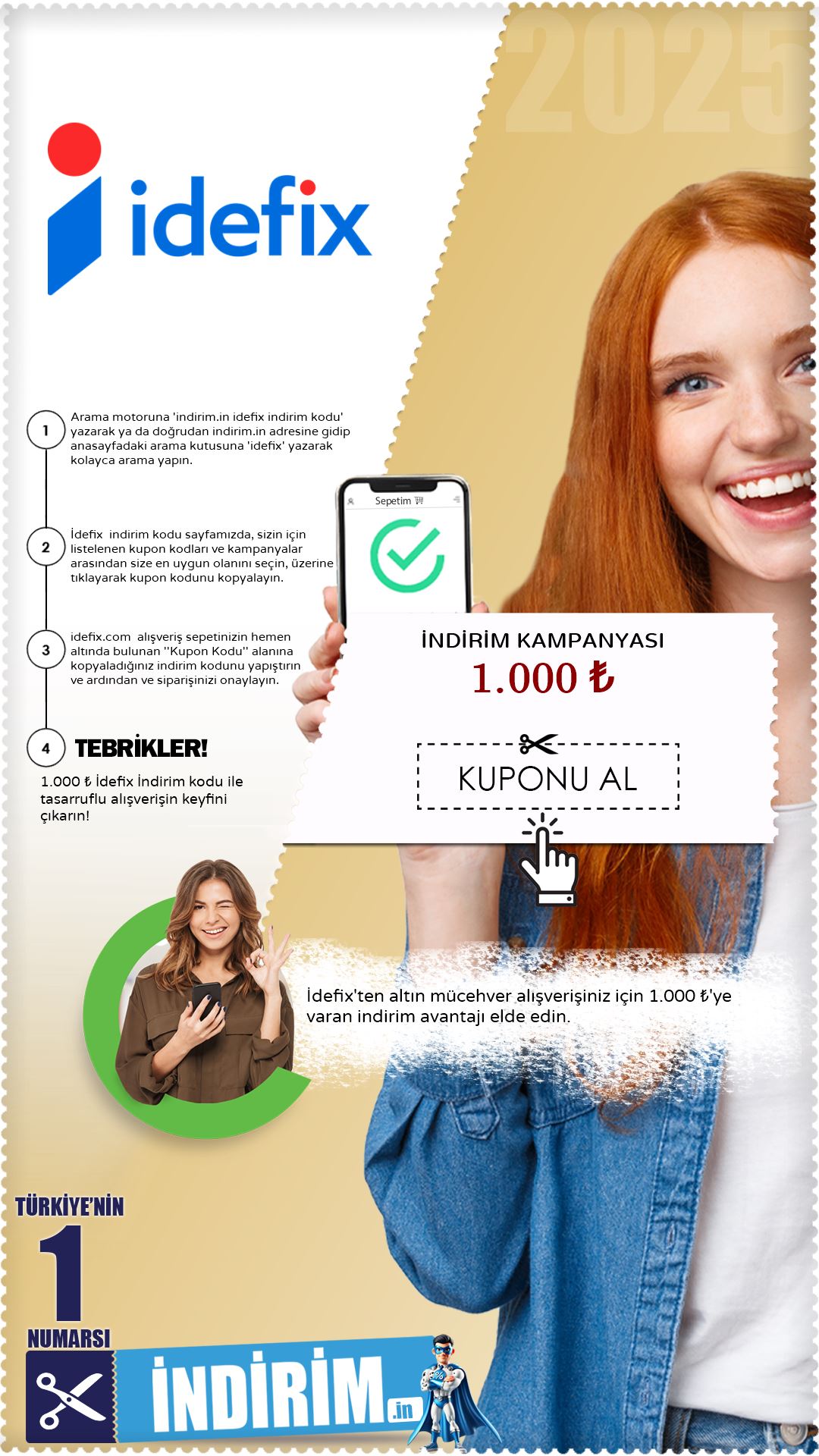 1.000 ₺ İdefix Altın İndirimi
