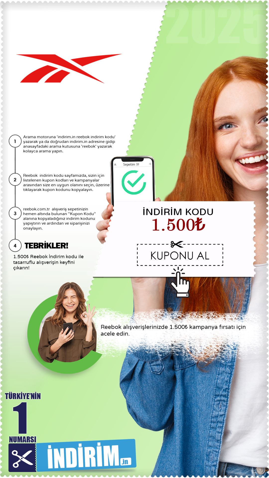 1.500₺ Reebok İndirim Kampanyası