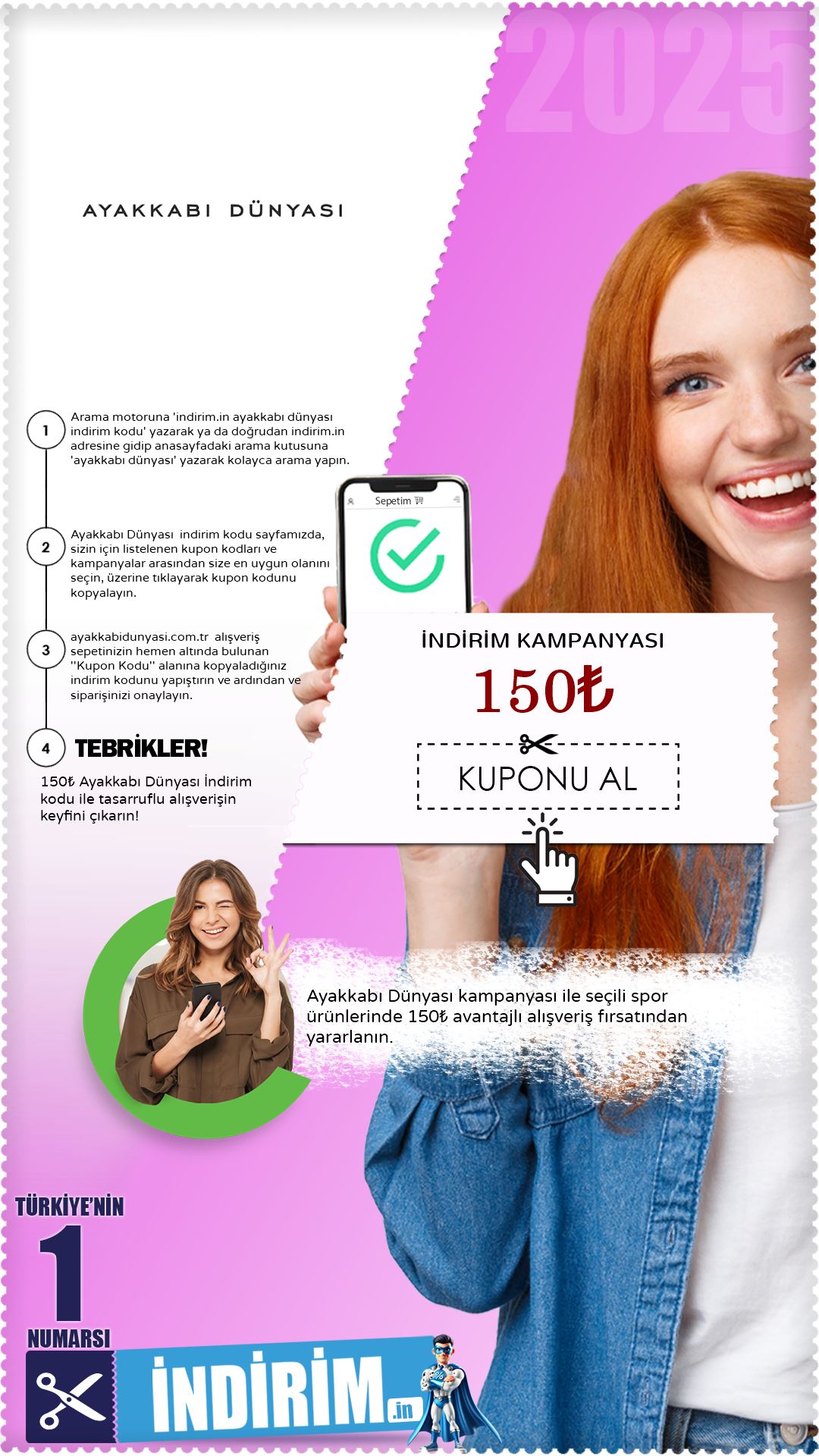 150₺ Ayakkabı Dünyası Sepet İndirimi