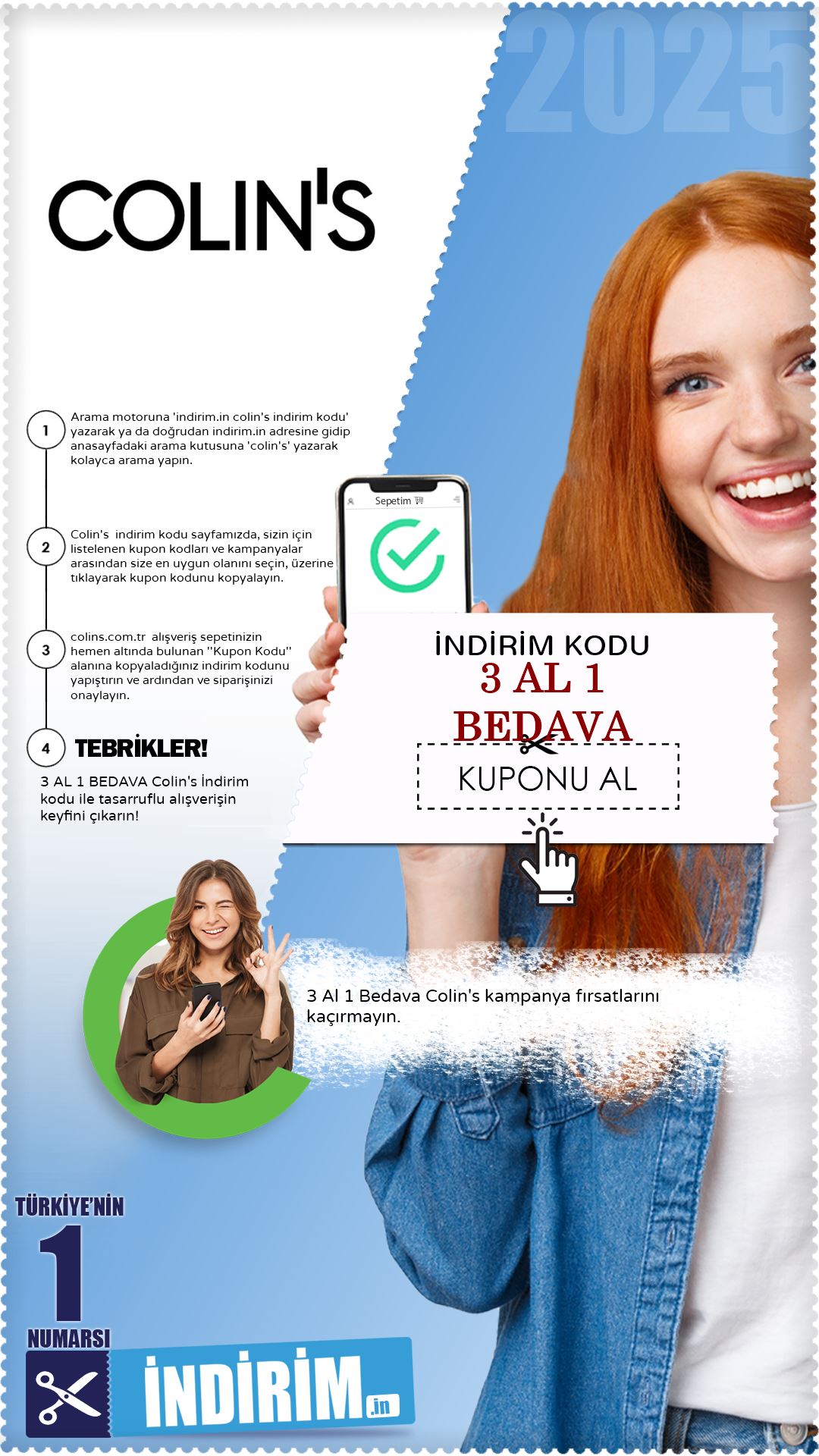 3 Al 1 Bedava Colin's Kampanyası