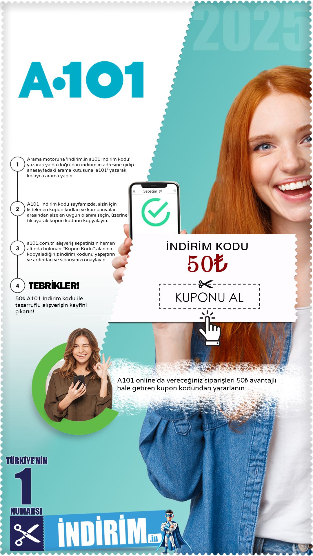 50₺ Değerinde A101 İndirim Kuponu Kodu