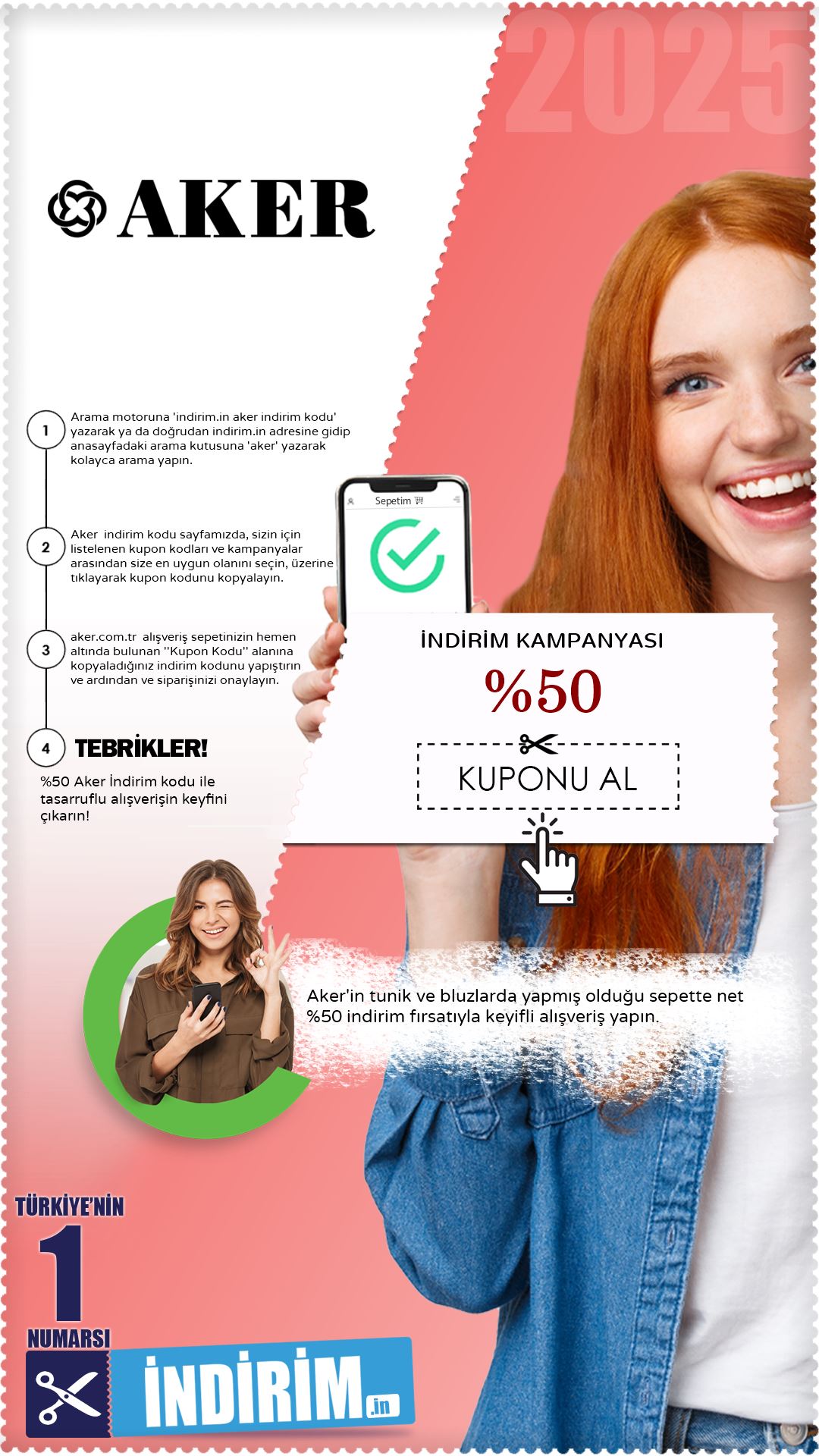 Aker Tunik Ve Bluz %50 İndirim Avantajı