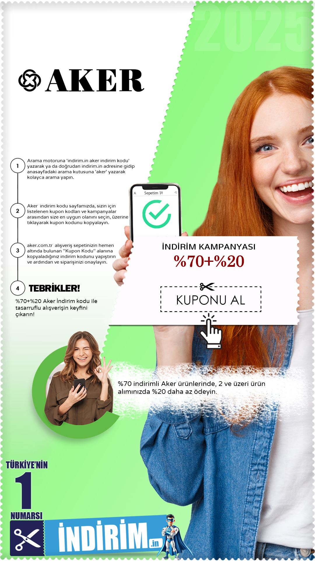 Aker %70 + %20 İndirim Avantajı
