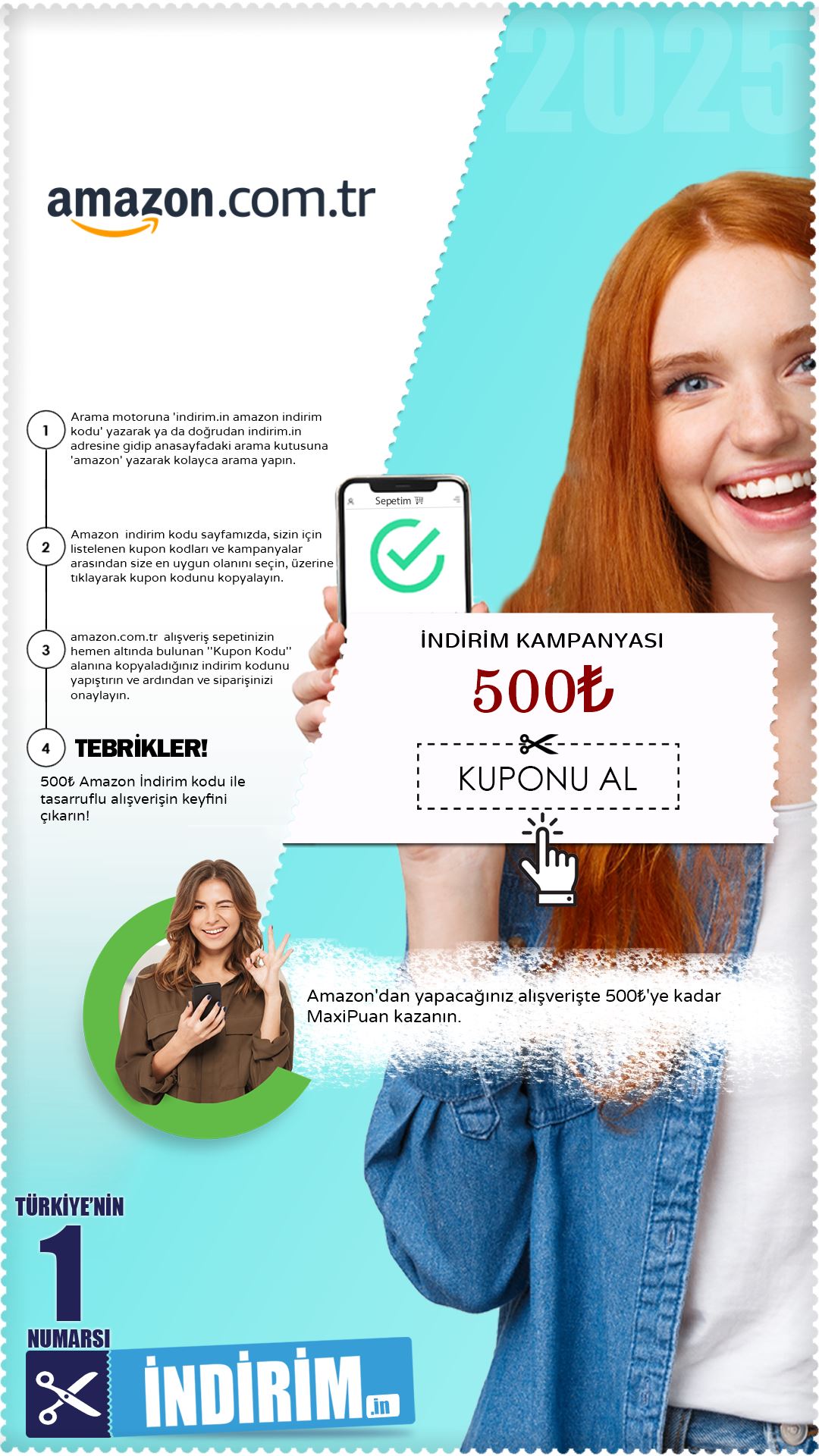 Amazon 500₺ Maxipuan Kazandırıyor