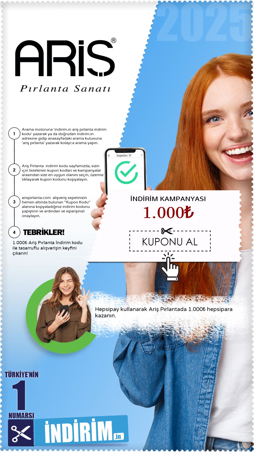 Ariş Pırlanta 1.000₺ Hepsipara Fırsatı