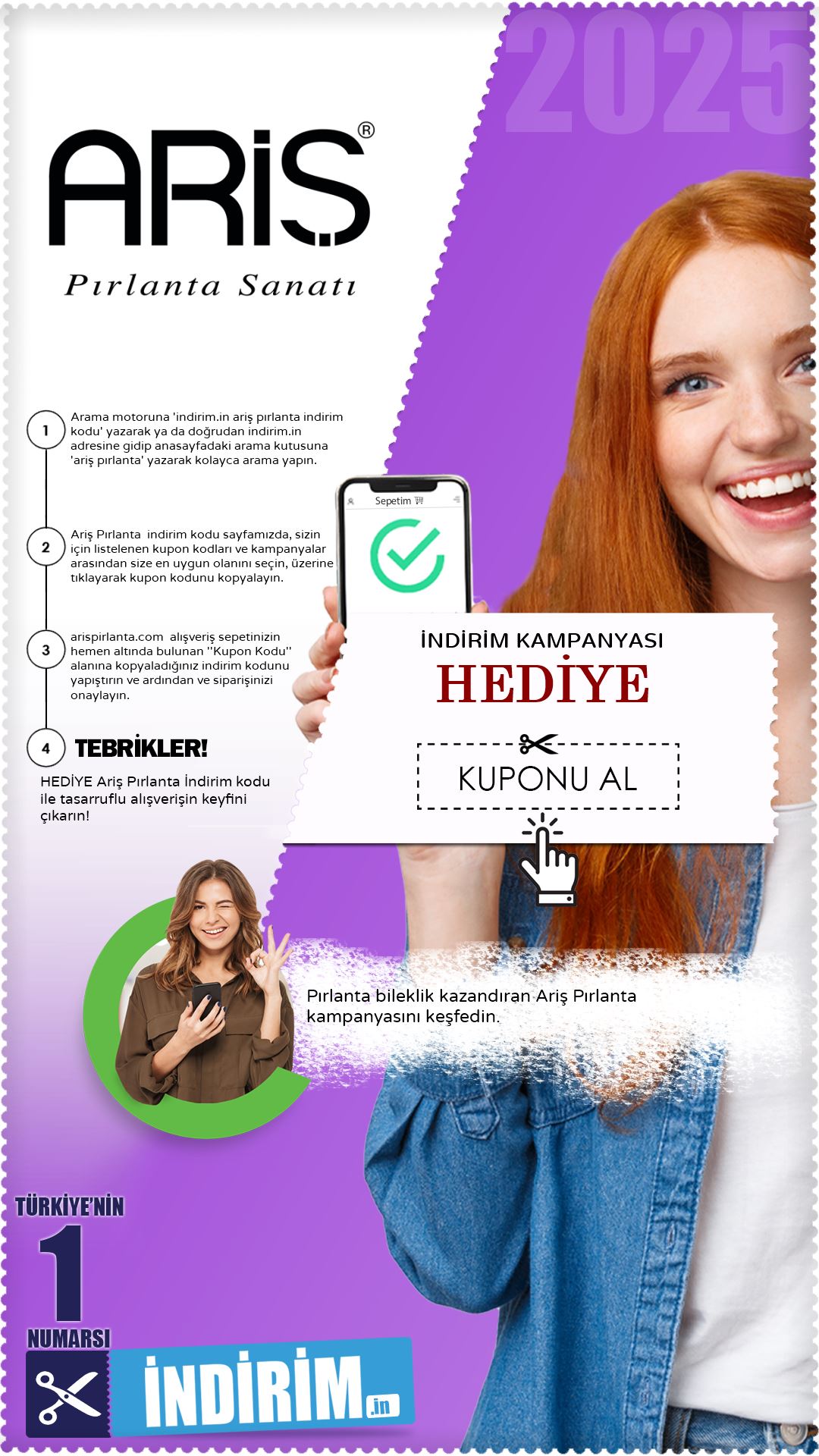 Ariş Pırlanta Hediye Bileklik Fırsatı