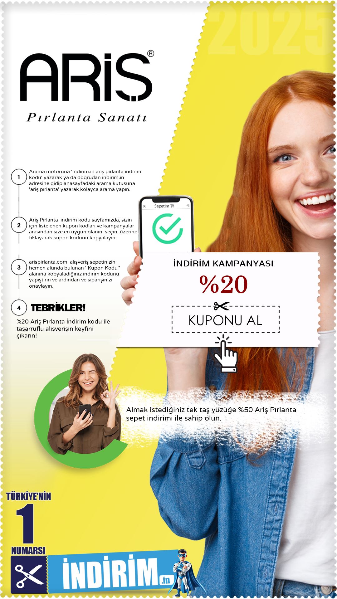 Ariş Pırlanta %50 Tektaş İndirimi