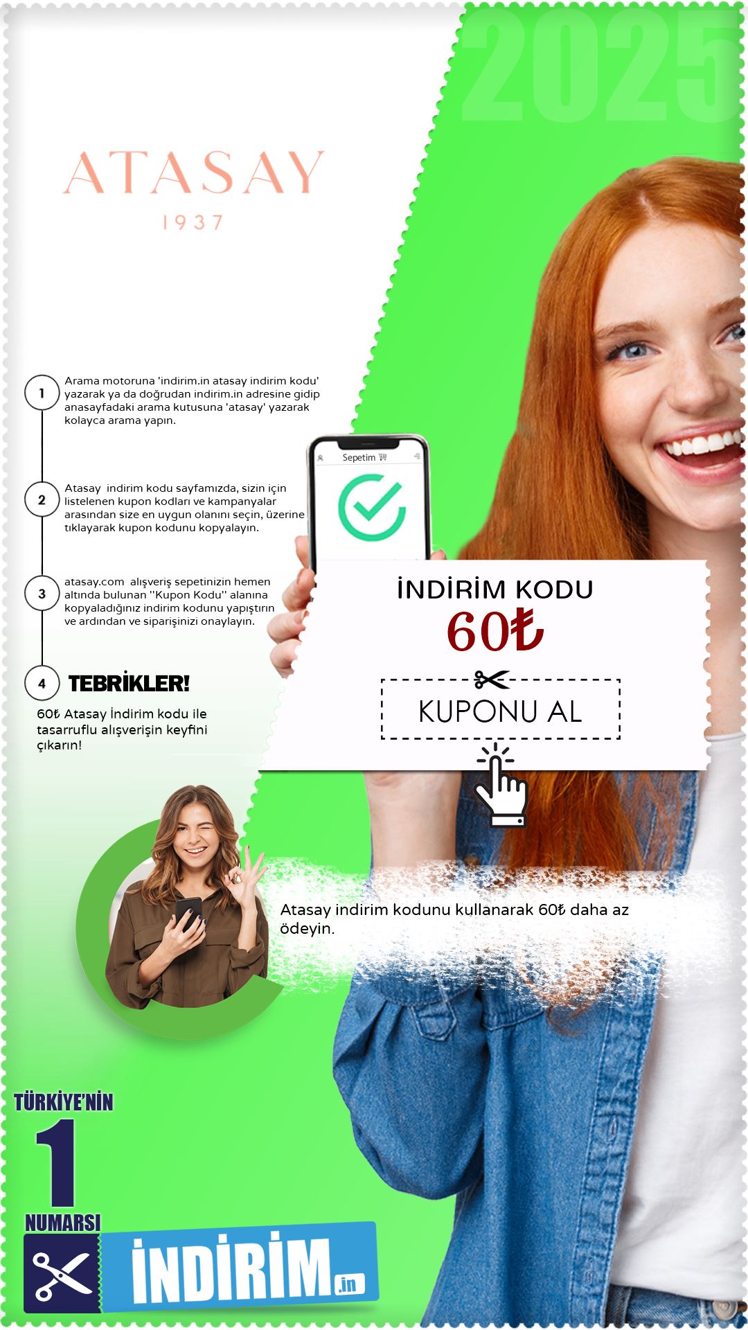Atasay 60₺ Değerinde İndirim Kuponu