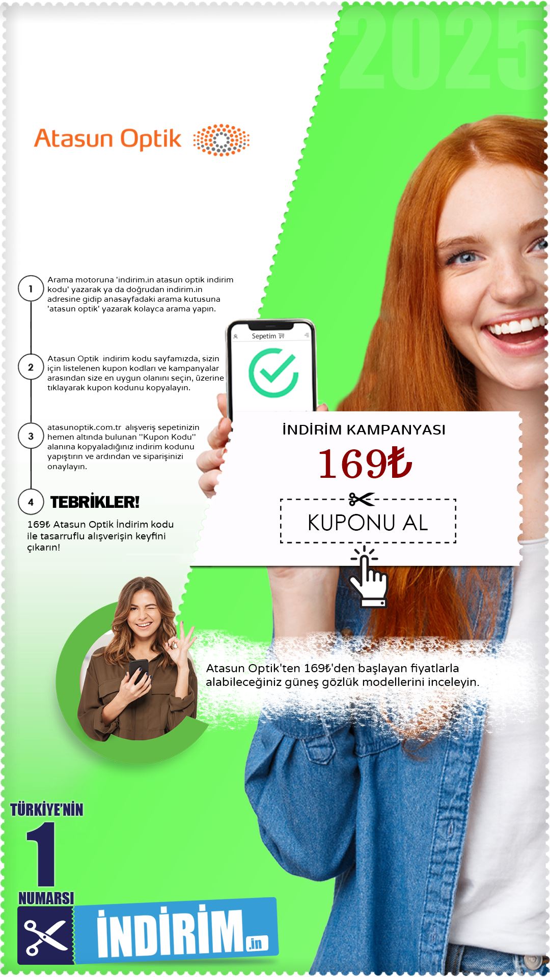Atasun Optik 169₺ İndirim Avantajı