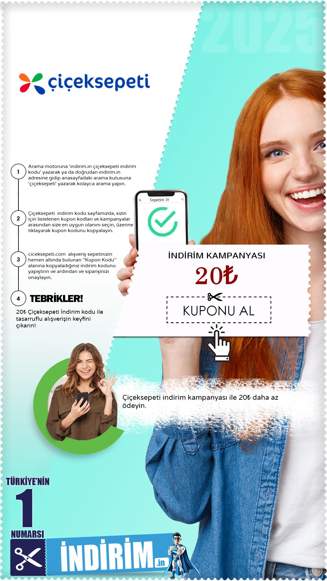 Çiçeksepeti 20₺ İndirim Avantajı