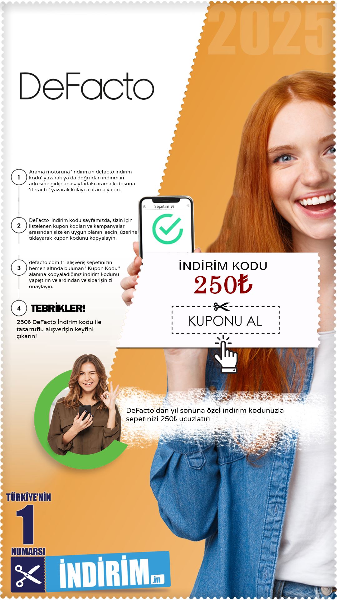 Defacto 250₺ İndirim Kodu