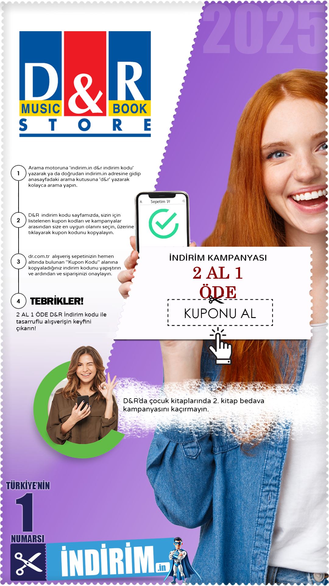 D&R 2 Al 1 Öde İndirim Avantajı
