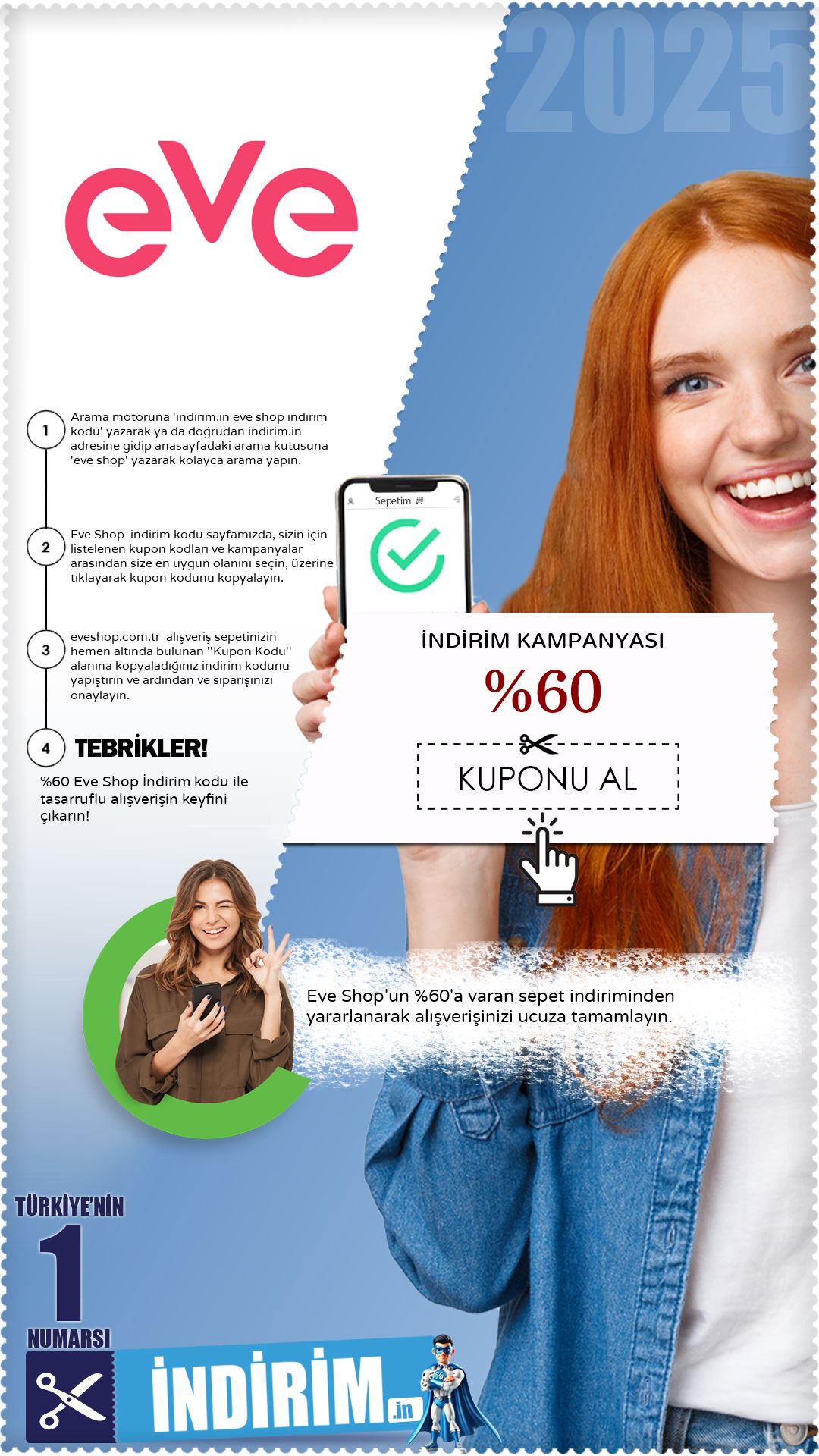 Eve Shop %60'a Varan Sepet İndirim Fırsatı