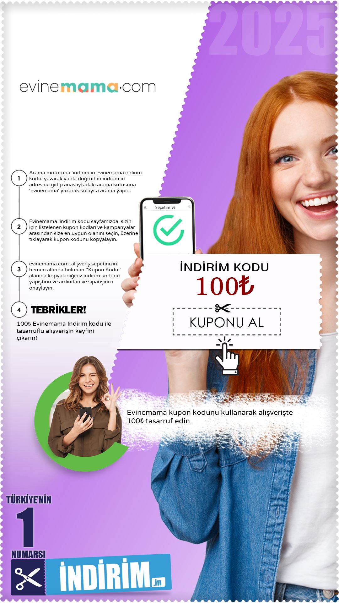 Evinemama 100₺ Değerinde İndirim Kodu