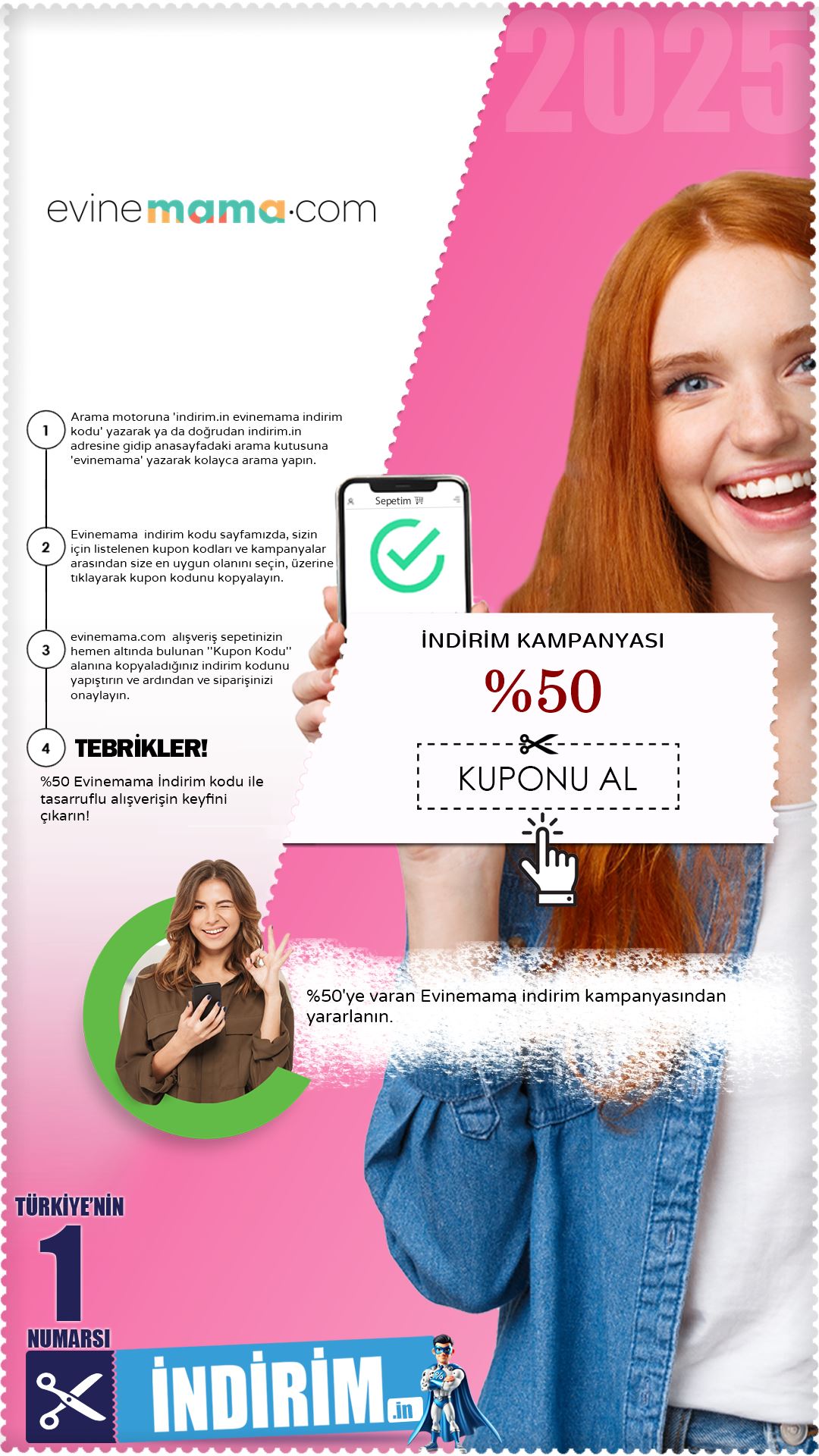 Evinemama %50'Ye Varan İndirim Kampanyası