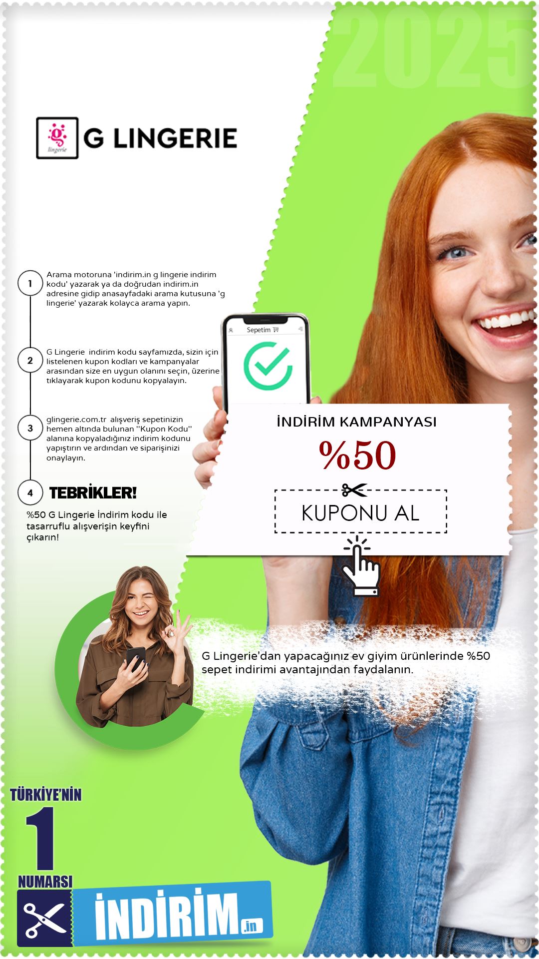 G Lingerie Ev Giyim %50 Kampanyası