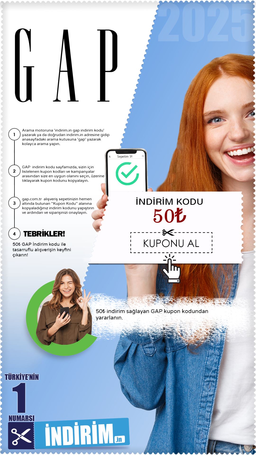 Gap 50₺ Değerinde İndirim Kodu