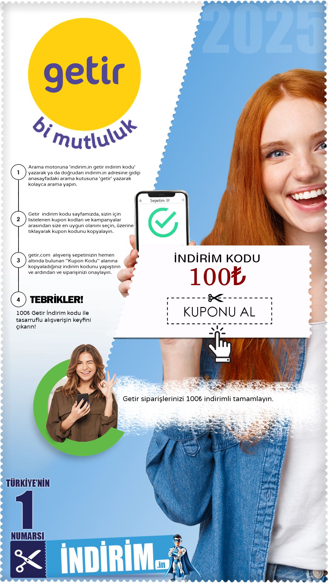 Getir 100₺ İndirim Kuponu