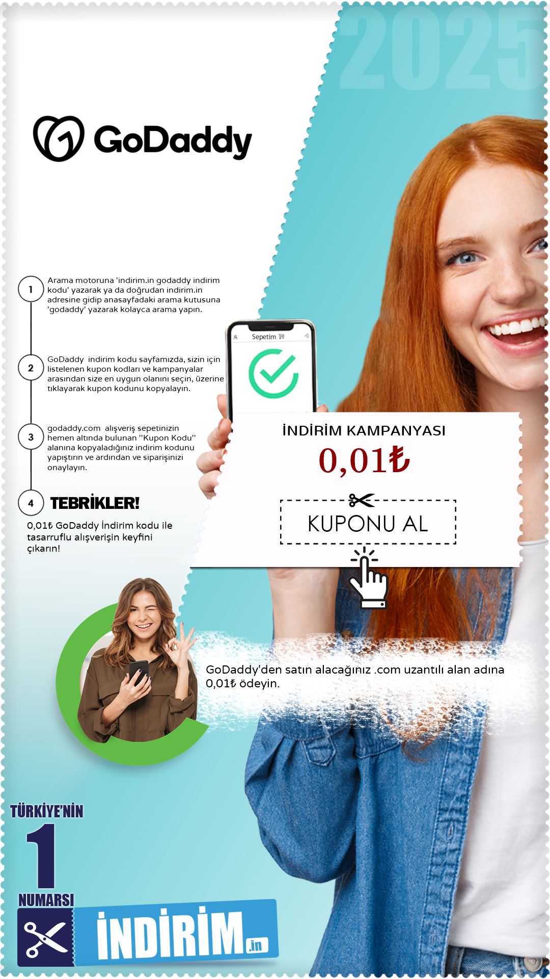 Godaddy .Com Alan Adı 0,01₺ Fırsatı