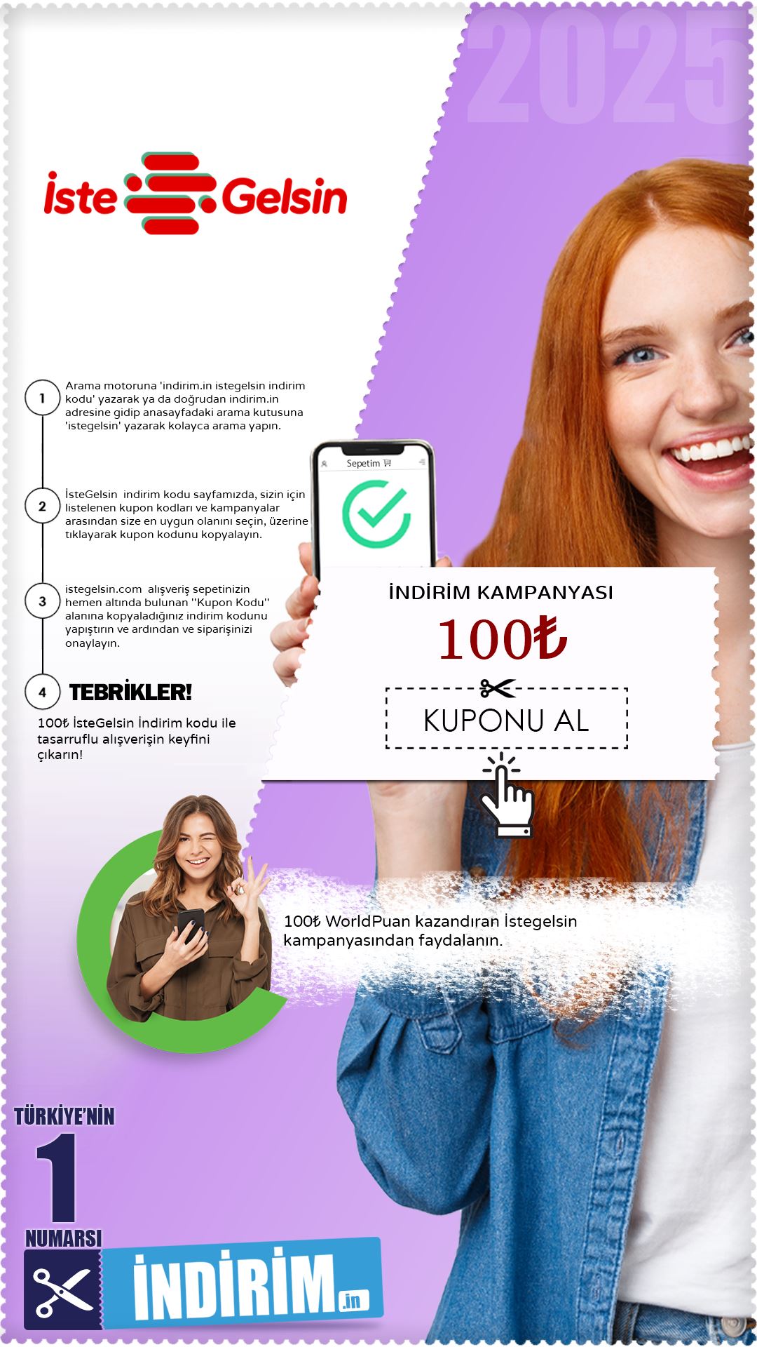 İstegelsin 100₺ Worldpuan Hediye