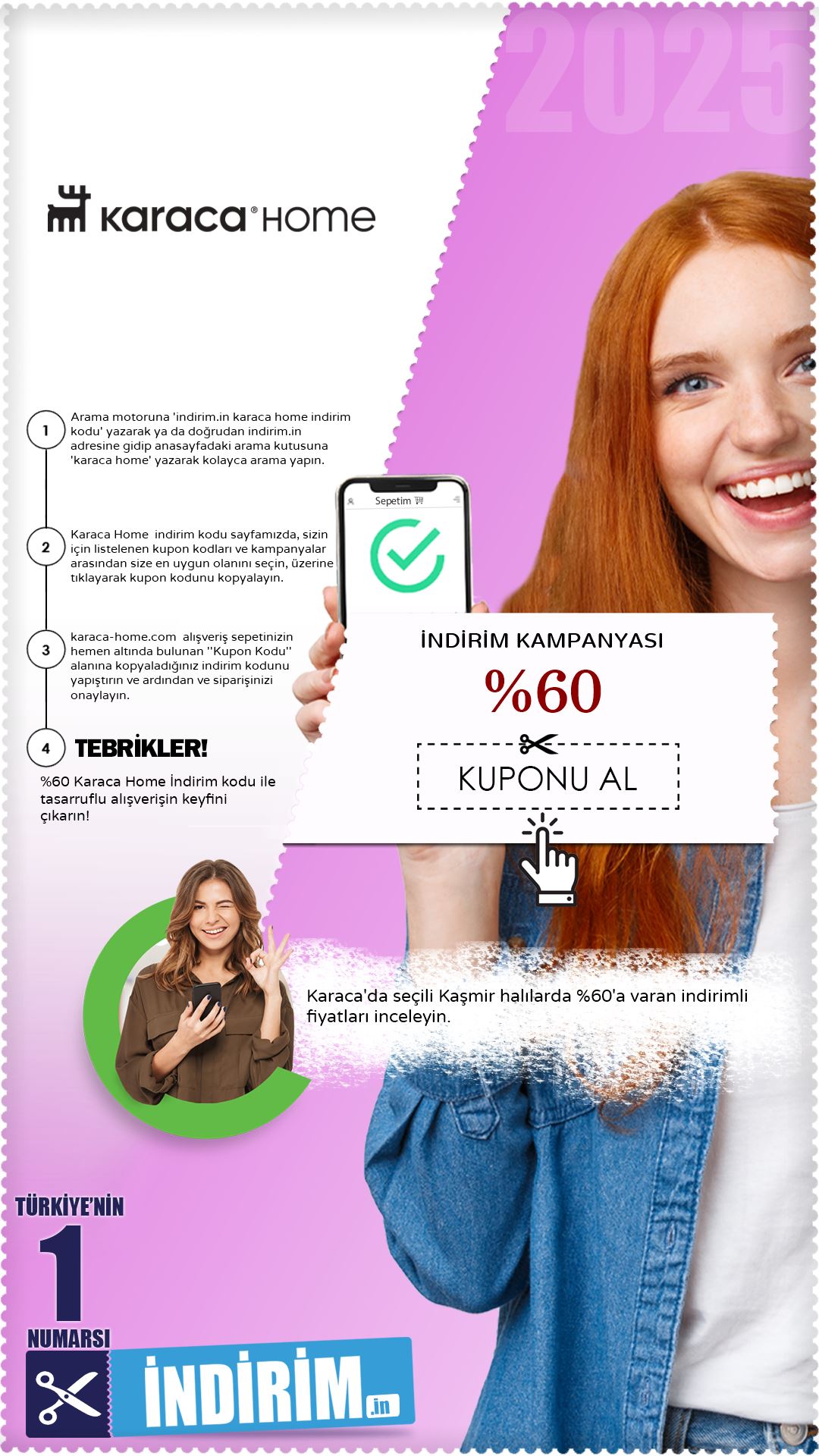 Karaca Kaşmir Halılarda %60'A Varan İndirim