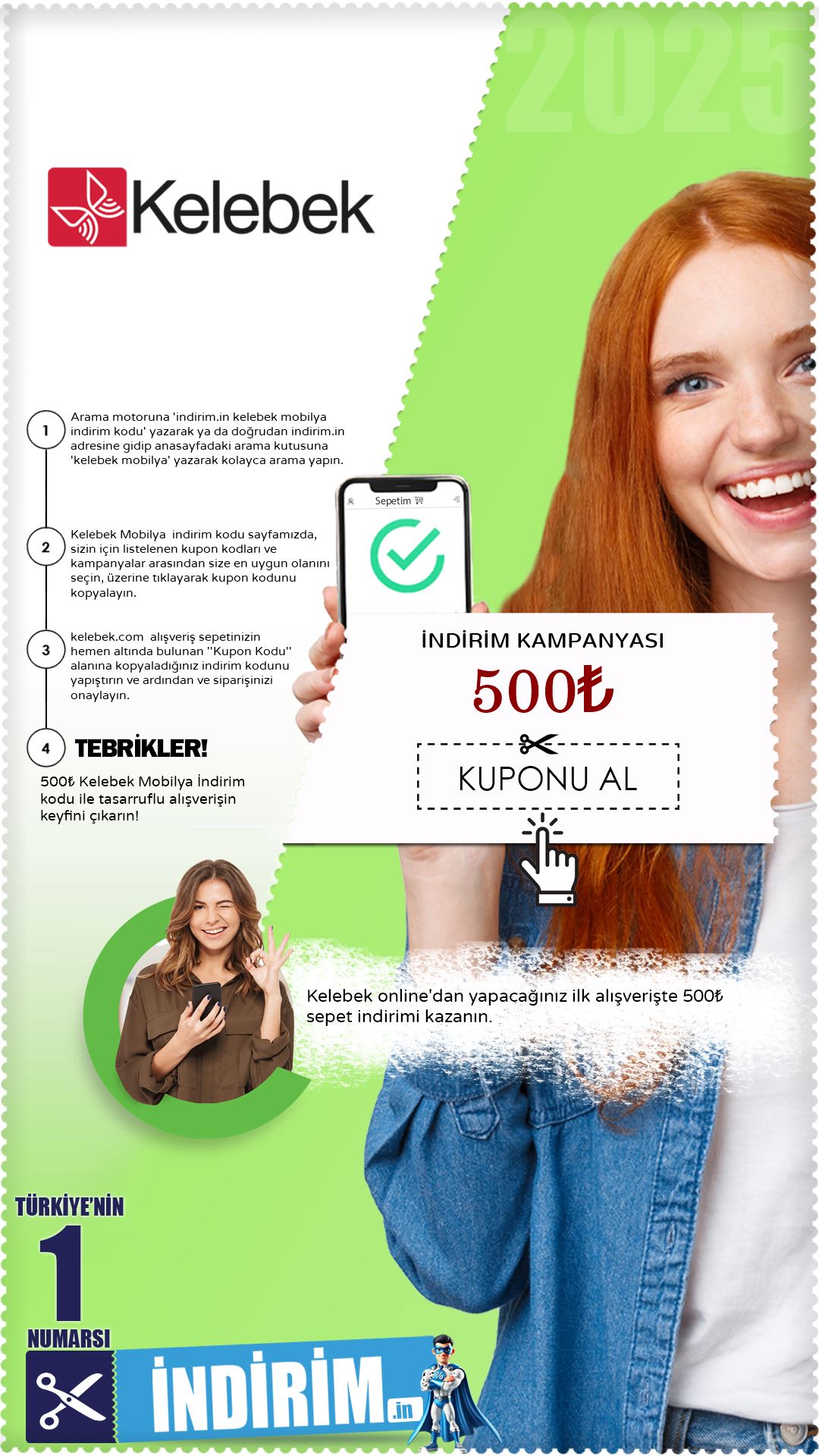 Kelebek Mobilya 500₺ İndirim Kampanyası