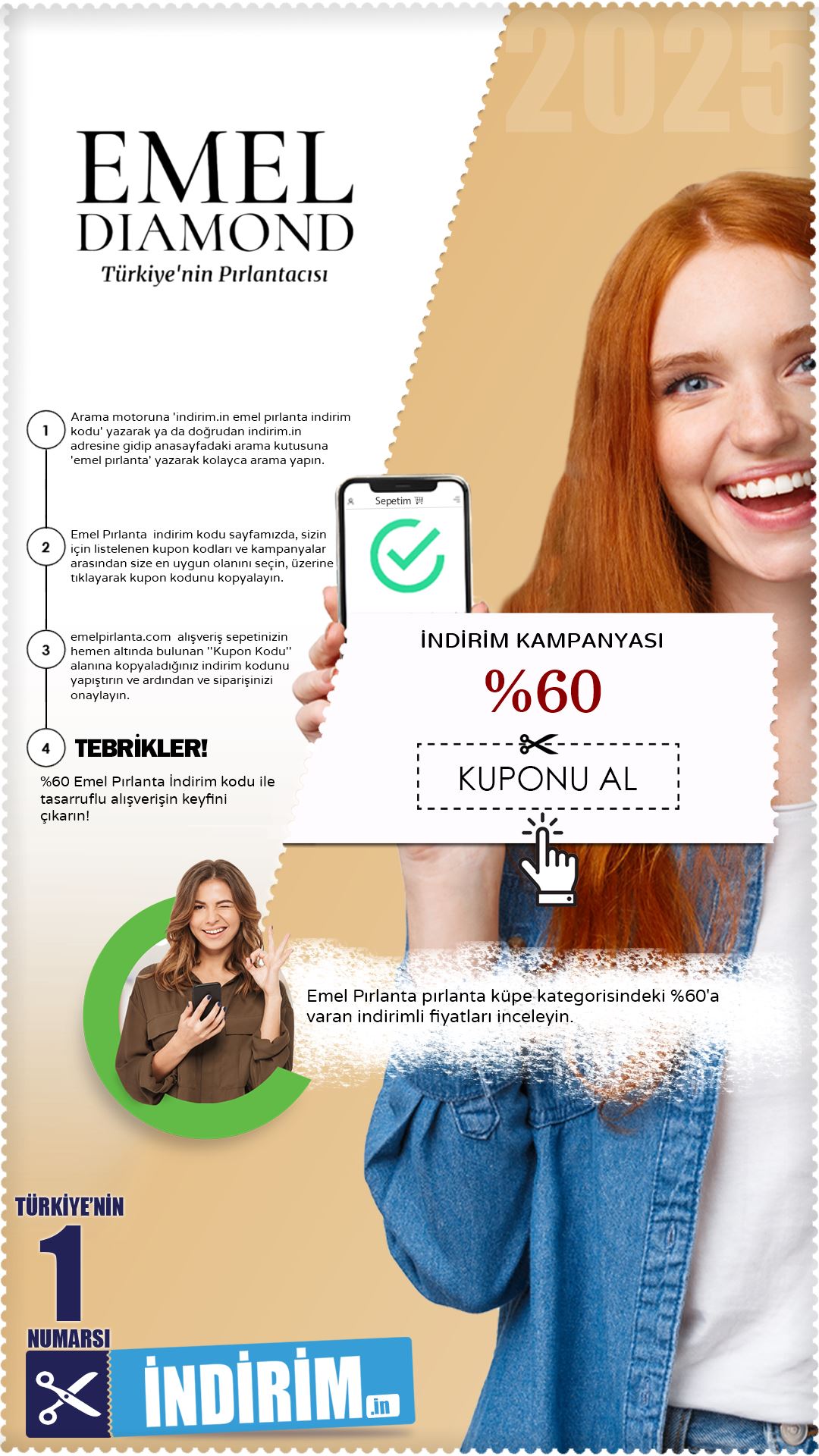 Küpelerde %60 Emel Pırlanta İndirimi