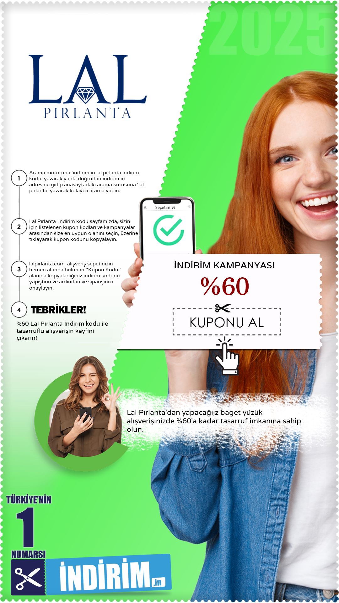 Lal Pırlanta %60 Baget Yüzük İndirimi