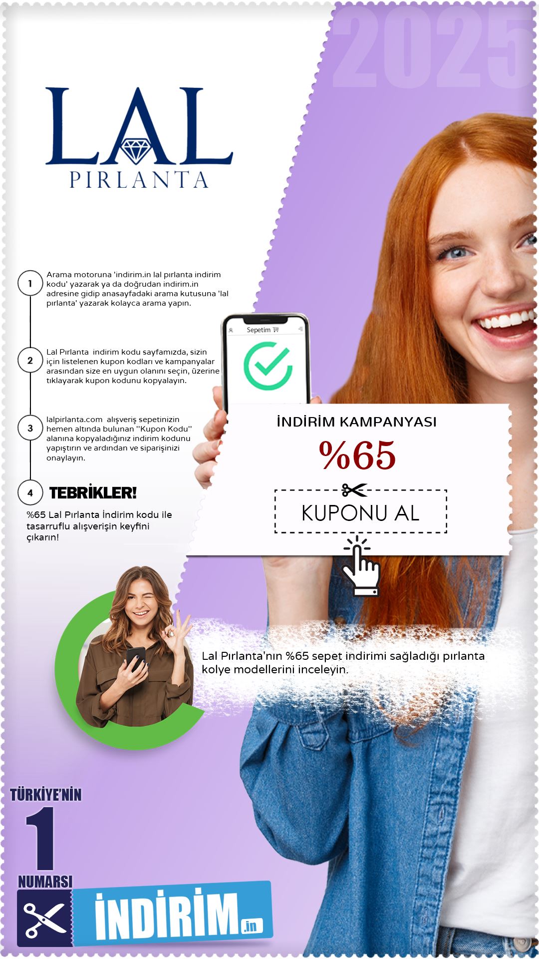 Lal Pırlanta %65 Pırlanta Kolye Fırsatı