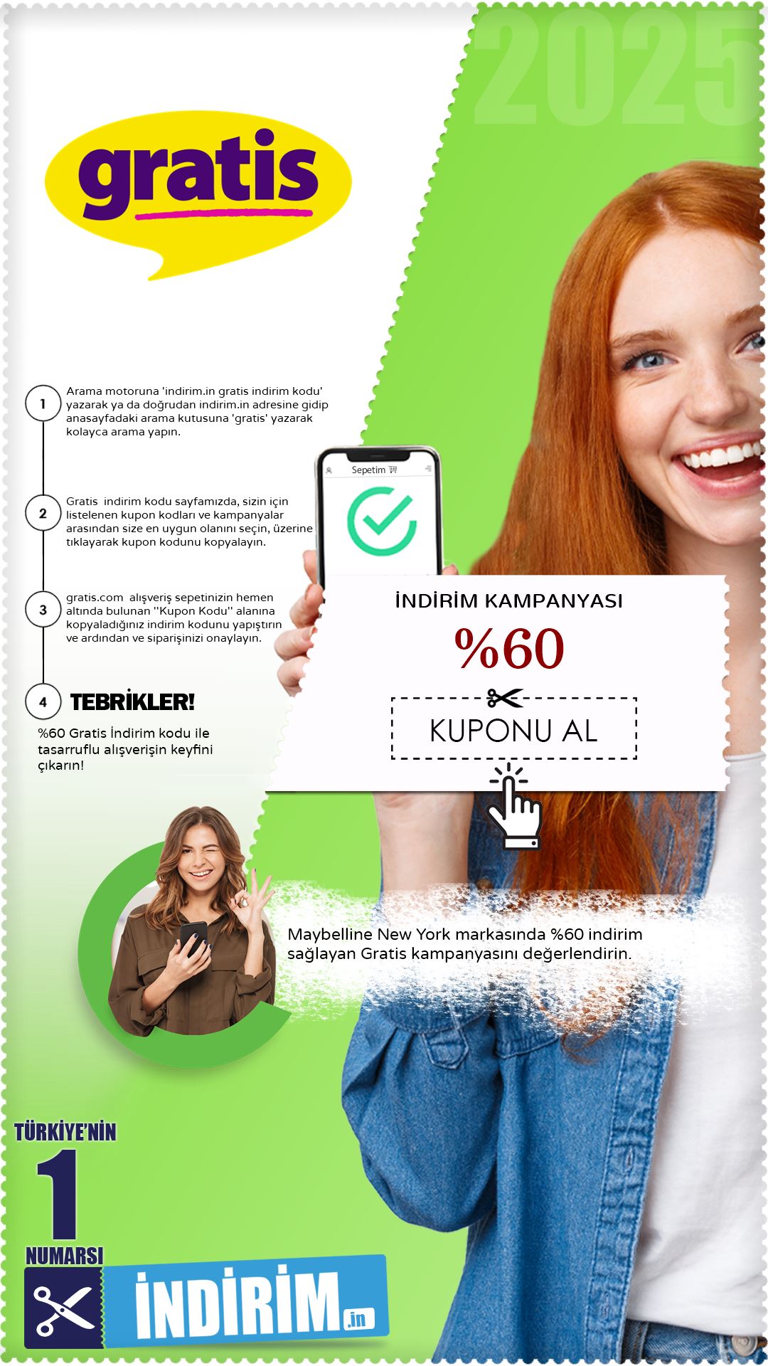 Net %60 Gratis Maybelline İndirim Fırsatı