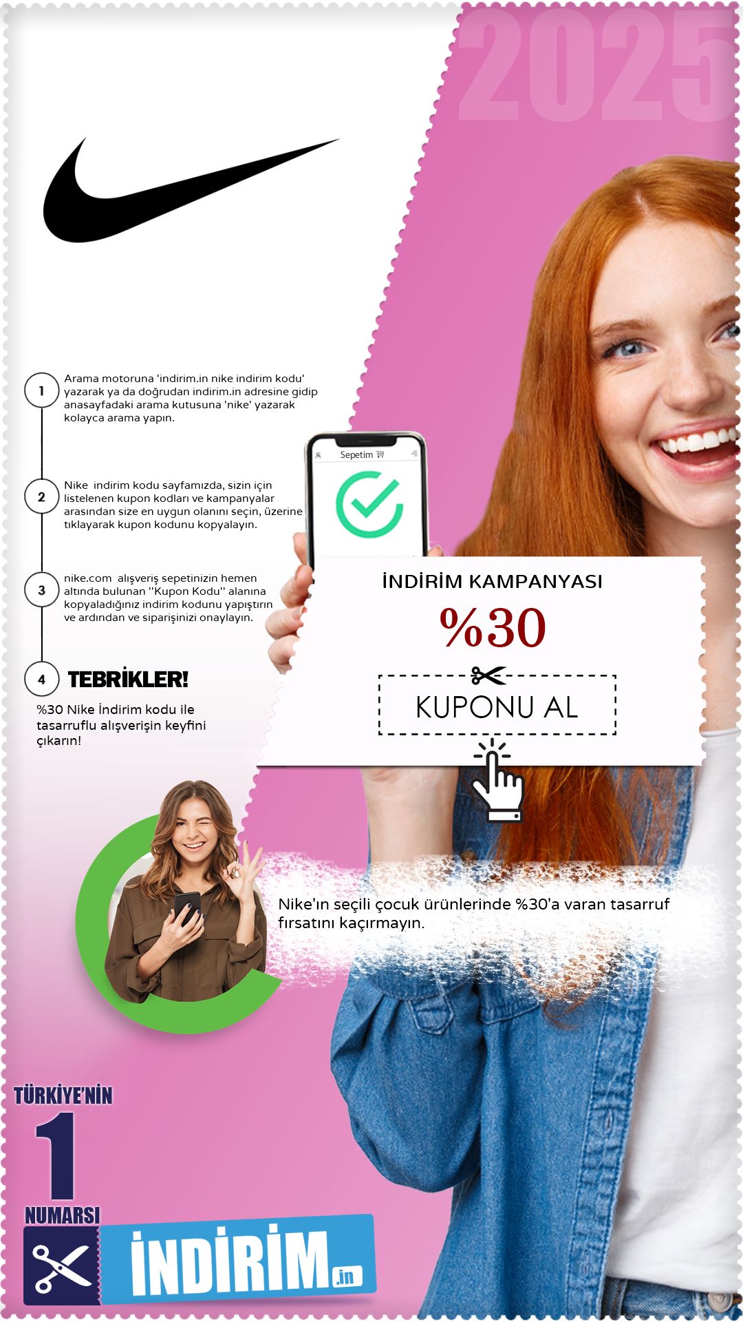 Nike %30 Çocuk Ürünleri İndirim Avantajı