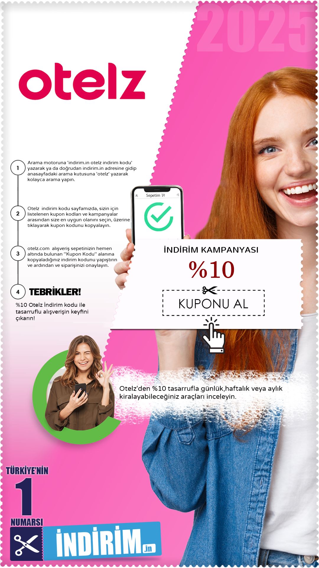 Otelz %10 Araç Kiralama İndirim Avantajı