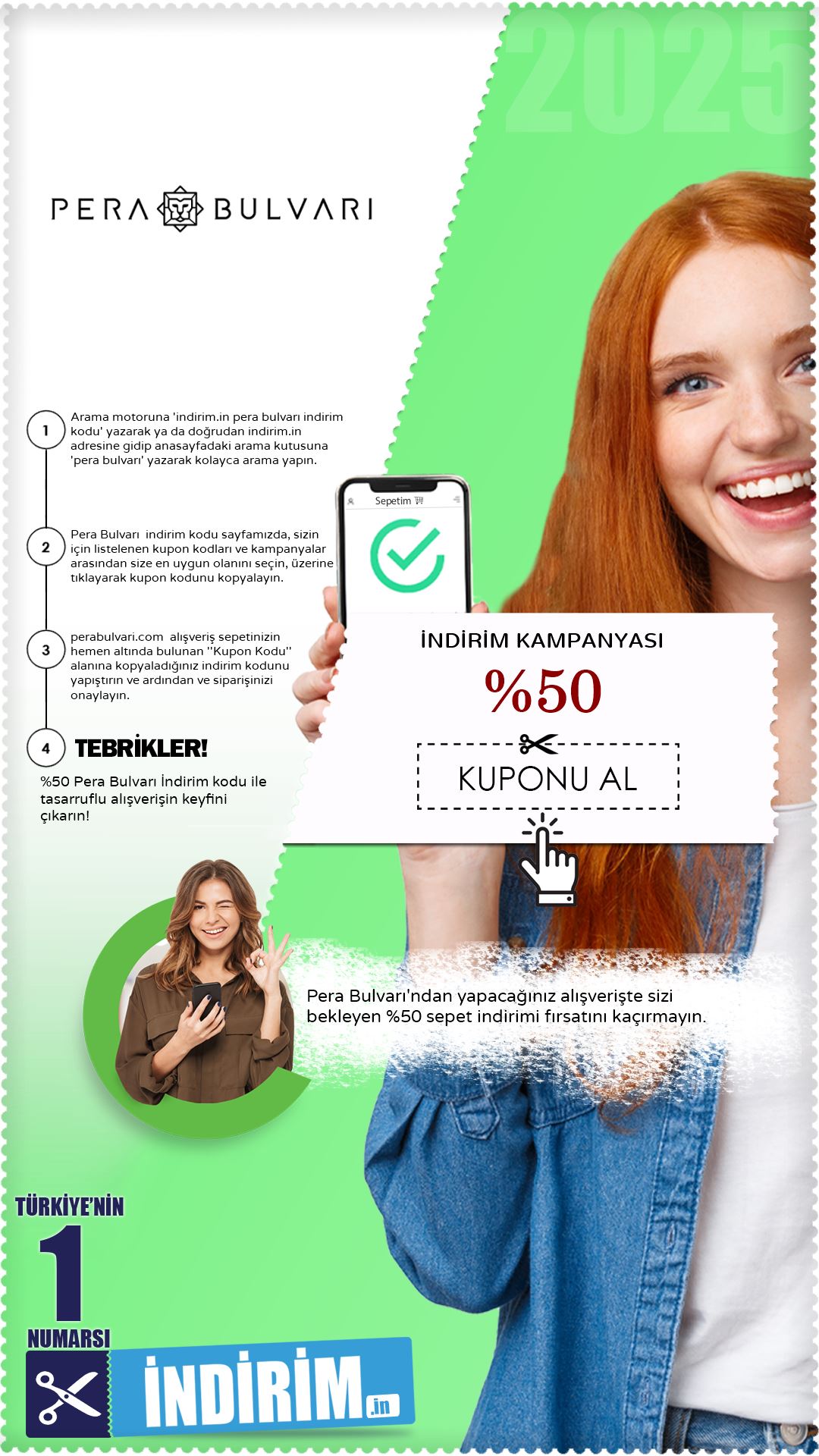 Pera Bulvarı %50 Sepet İndirimi