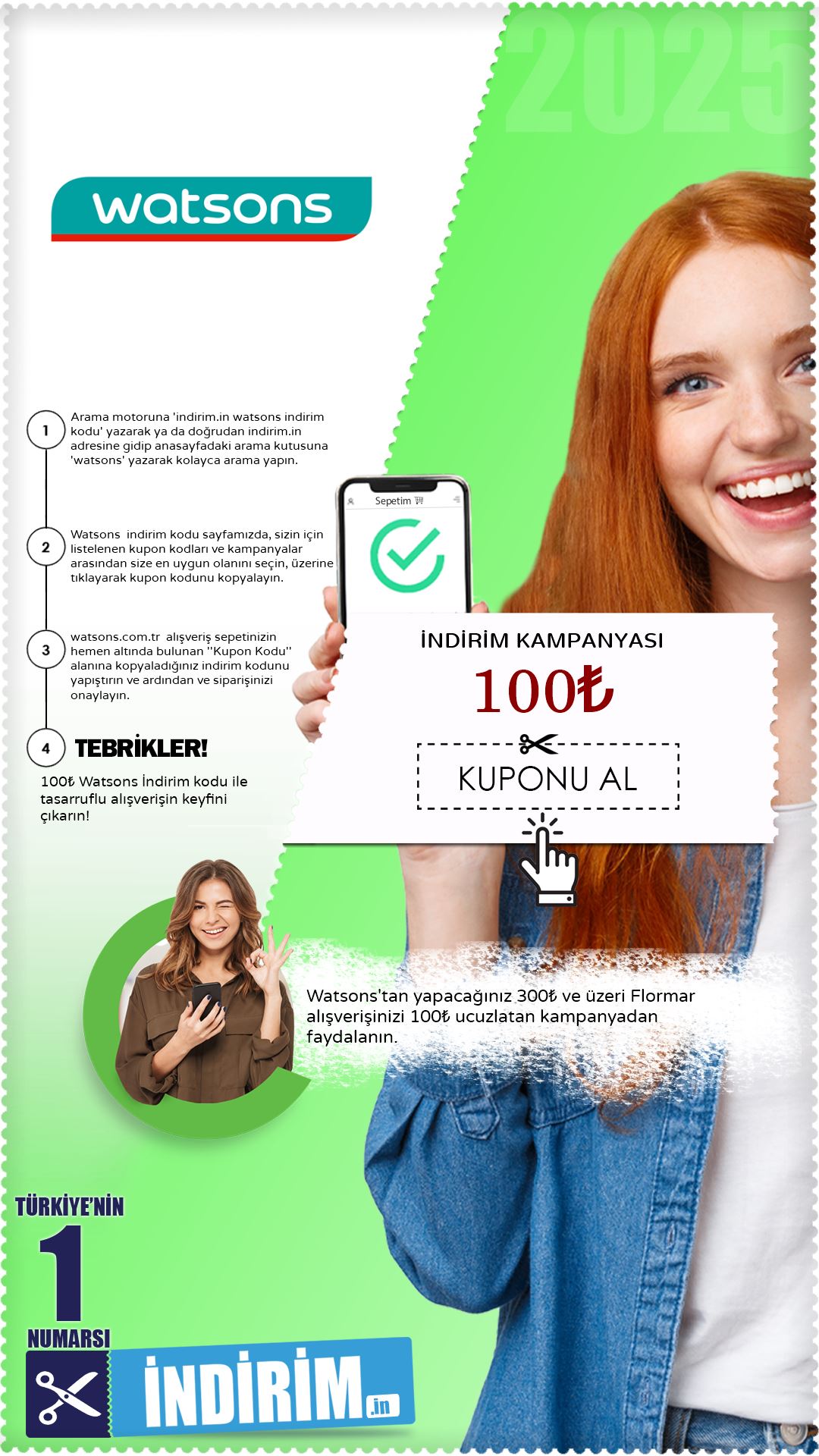 Watsons 100₺ İndirim Avantajı