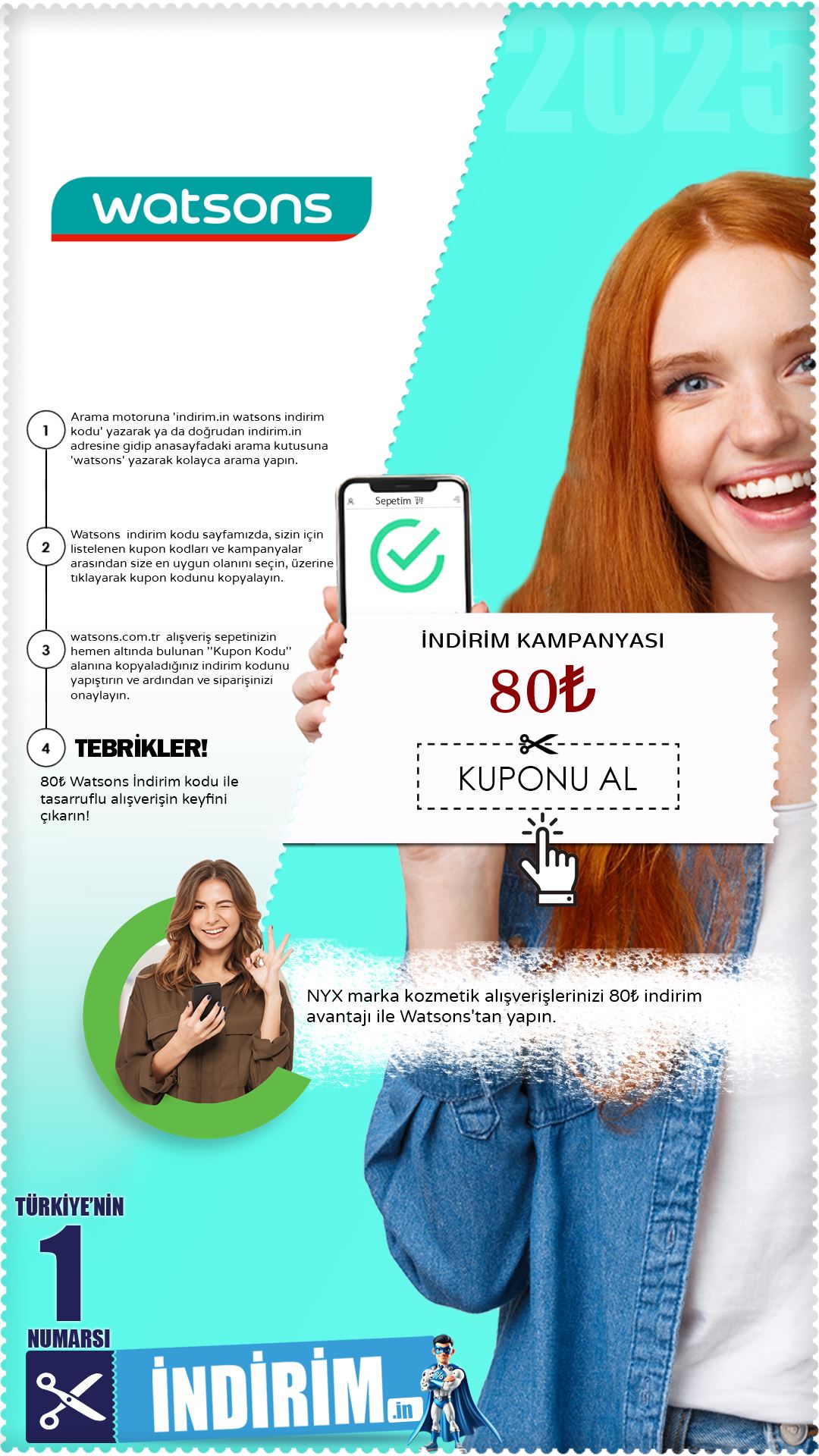 Watsons 80₺ NYX İndirim Avantajı