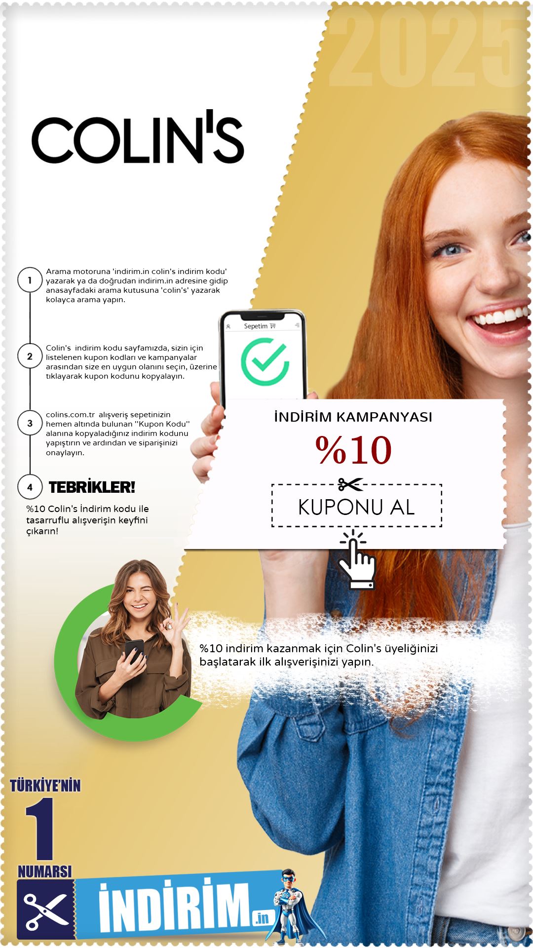 %10 Colin's Yeni Üye İndirim Avantajı