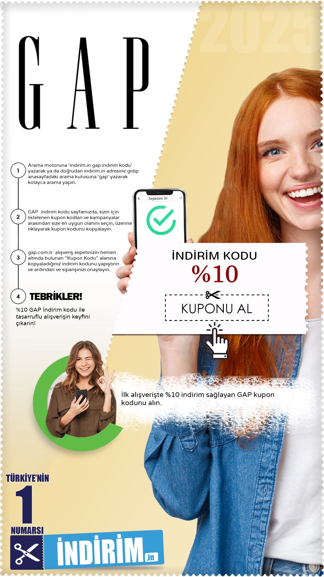 %10 Gap İlk Alışveriş Kuponu