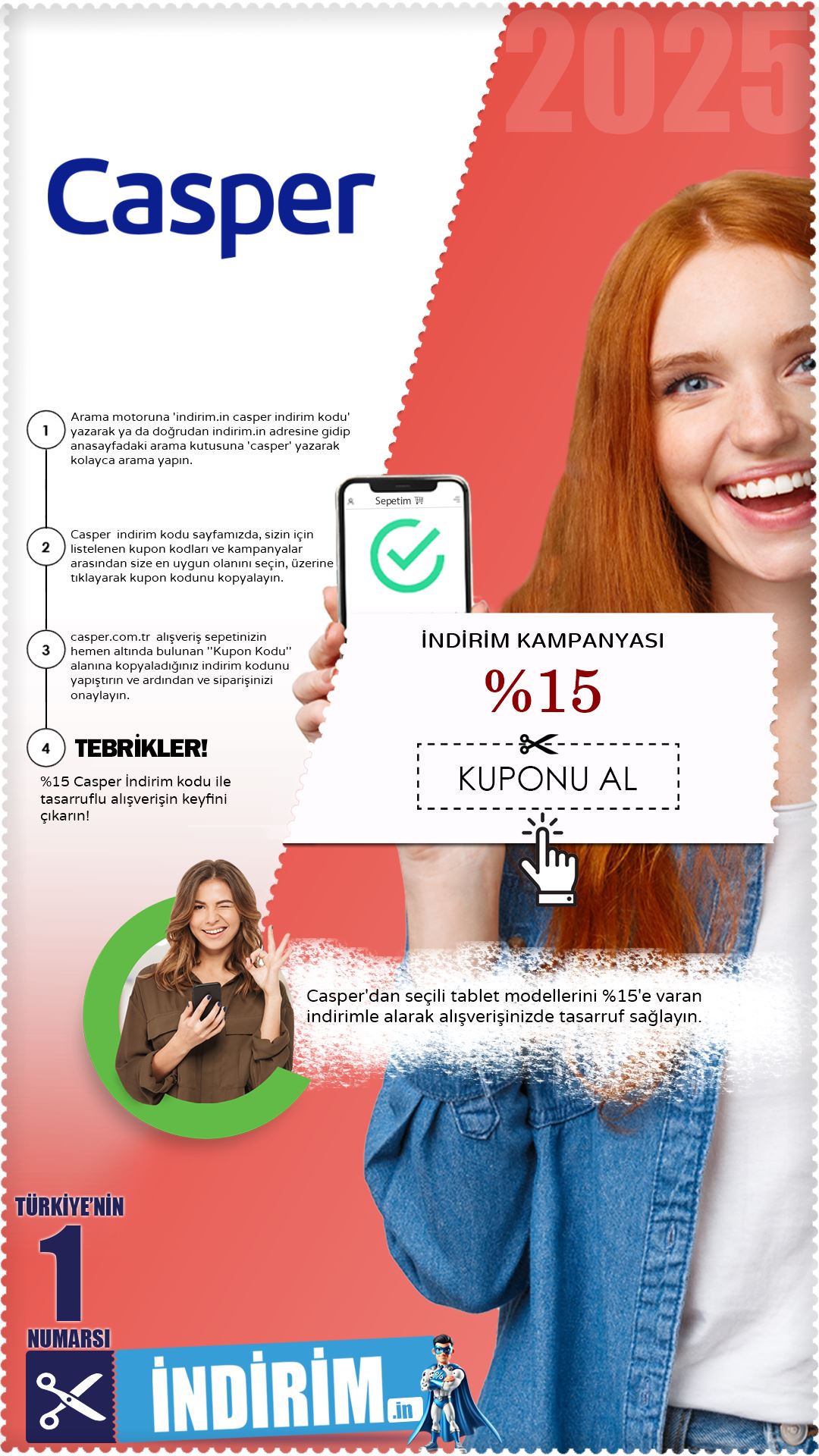 %15 Casper Tablet İndirim Avantajı