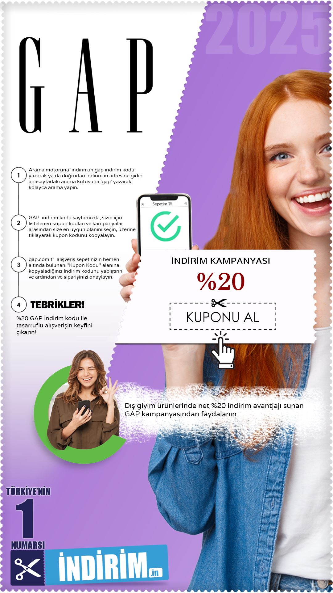 %20 Gap Dış Giyim İndirim Avantajı