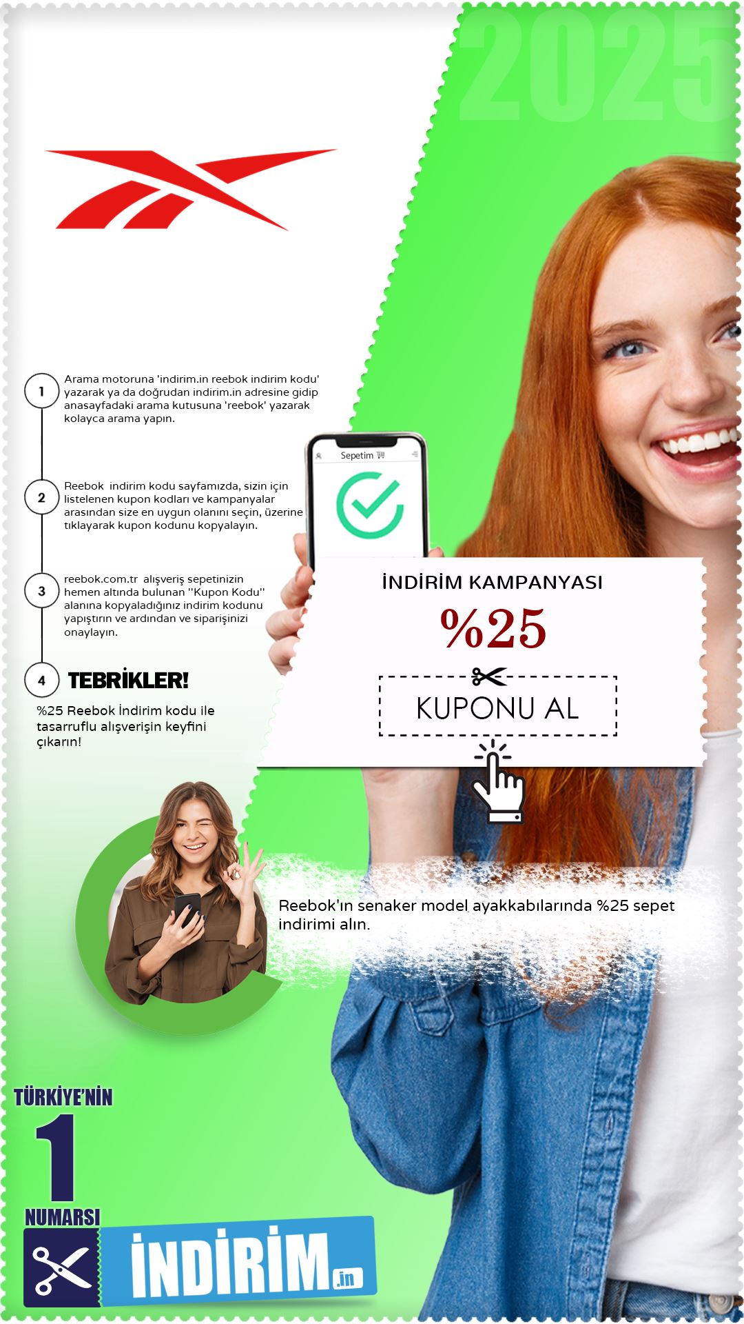 %25 Reebok Sneaker İndirimi