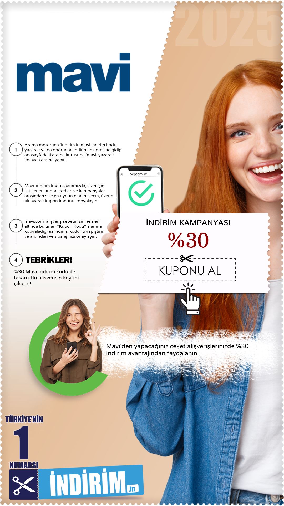 %30 Mavi Ceket İndirim Avantajı