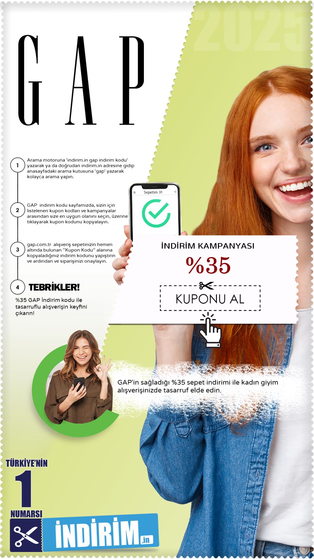 %35 Gap Kadın Giyim İndirimi