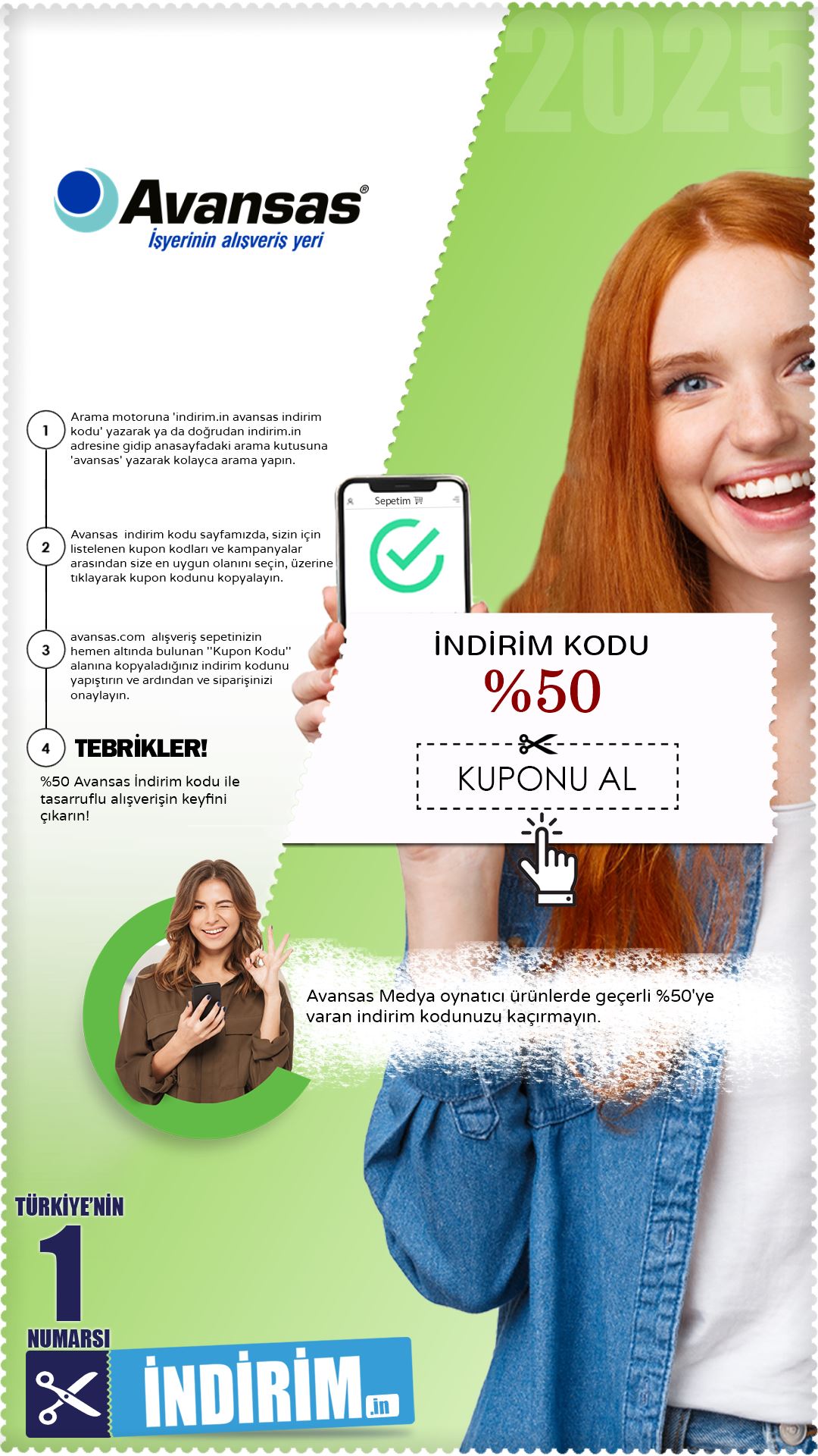 %50 Avansas İndirim Kuponu