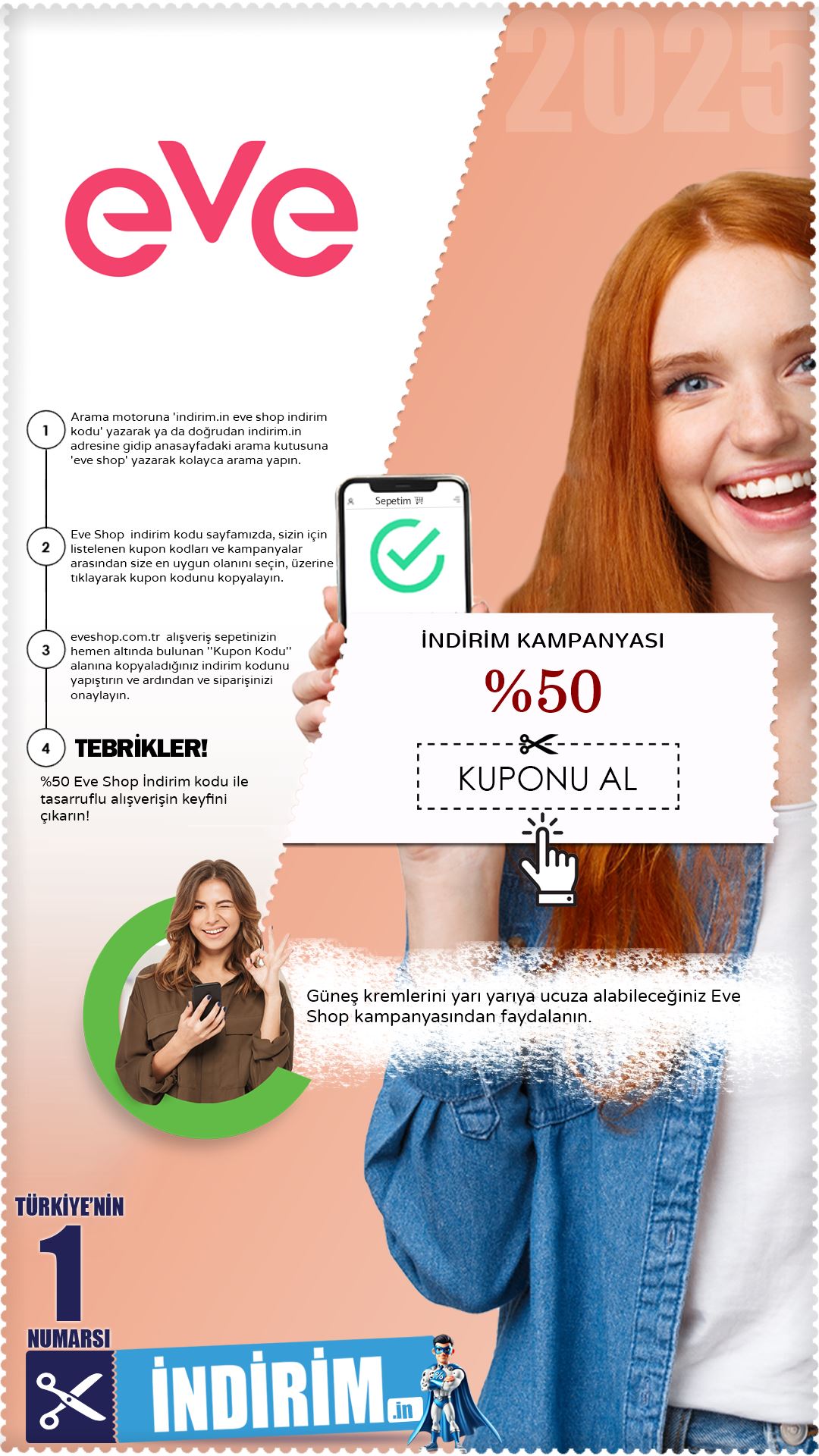 %50 Eve Shop Güneş Ürünleri İndirim Avantajı