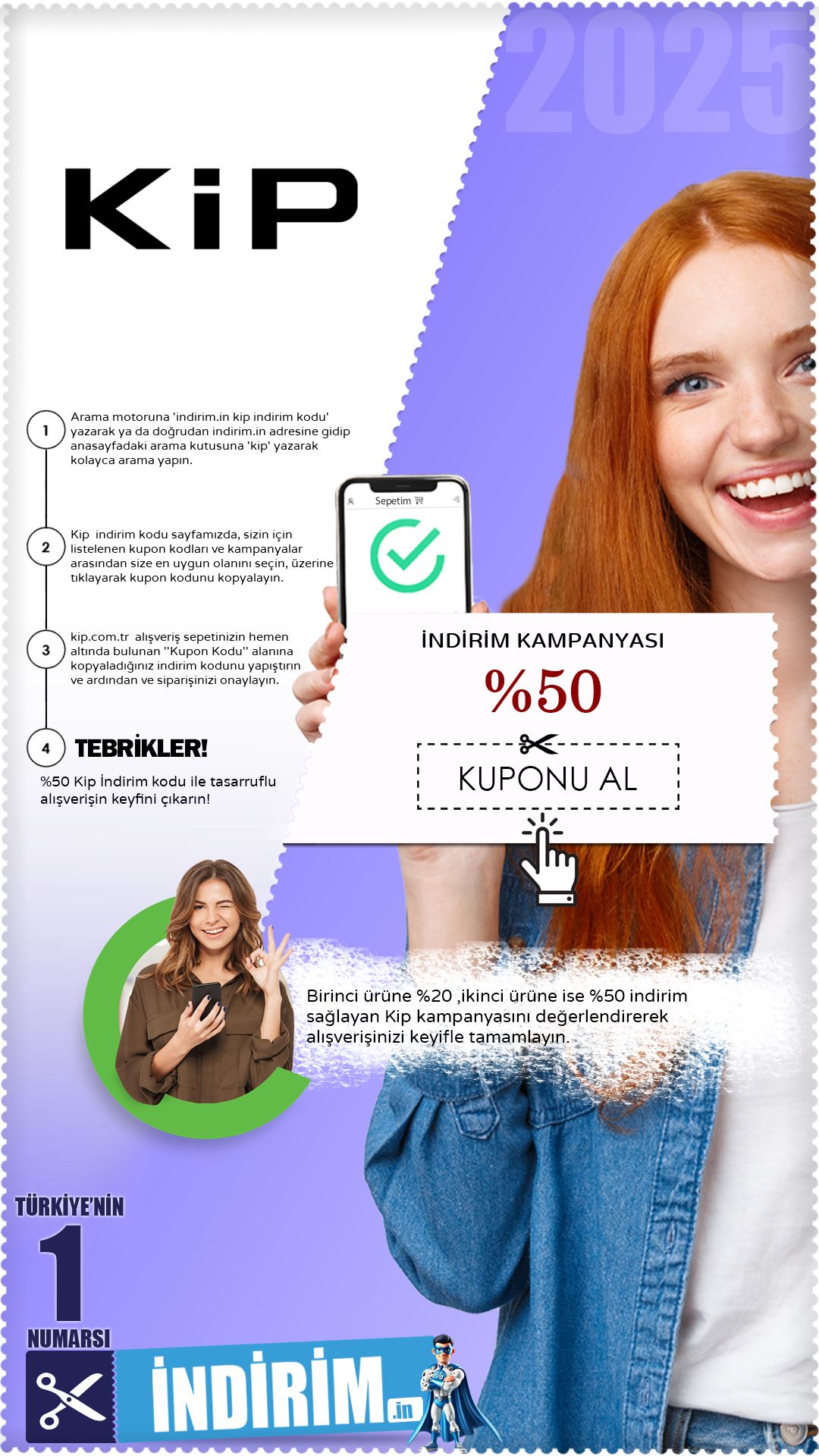 %50 Kip İndirim Avantajı