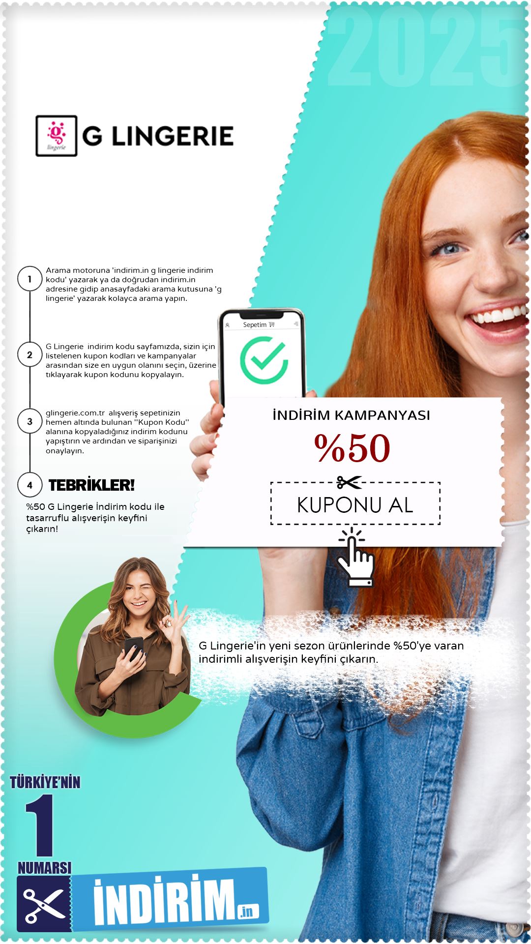 %50'Ye Varan G Lingerie İndirim Kampanyası
